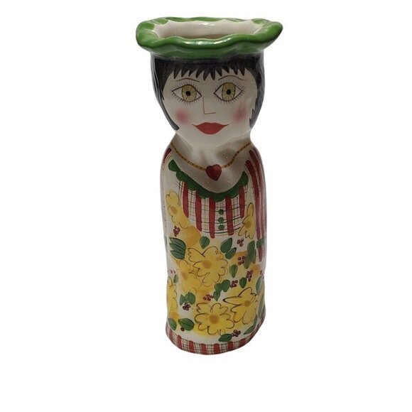 GANZ Other - Vintage 1980s Bella Casa Daisy Susan Paley By Ganz hand Painted Ceramic Vase 11"